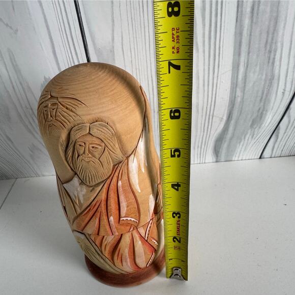 Vintage Russian Carved Wooden Noah's Ark Nesting Signed - Picture 2 of 9